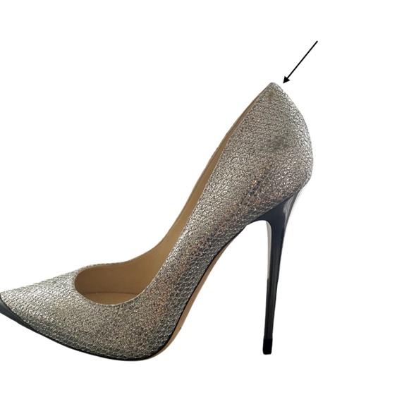 JIMMY CHOO Glittered High Heel in Silver-Tone - Picture 12 of 12